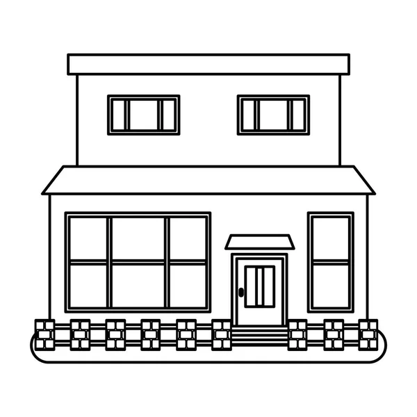 Casa em estilo linha fina — Vetor de Stock