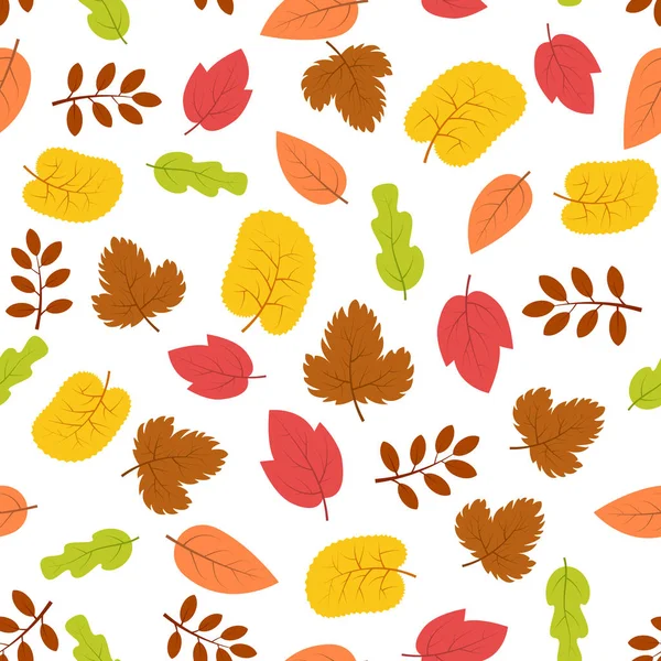 Seamless pattern with autumn leaves — Stock Vector