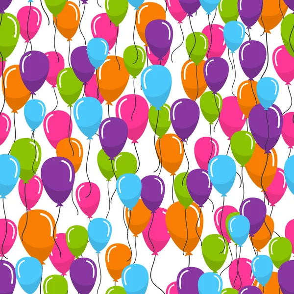 Padrão sem costura com balões de hélio multicoloridos — Vetor de Stock