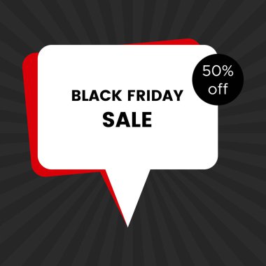 Siyah arka plan üzerine siyah Cuma satışı büyük başlığı