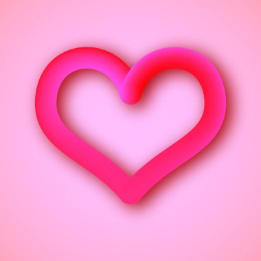 Pembe bir arka plan üzerinde büyük kırmızı kalp
