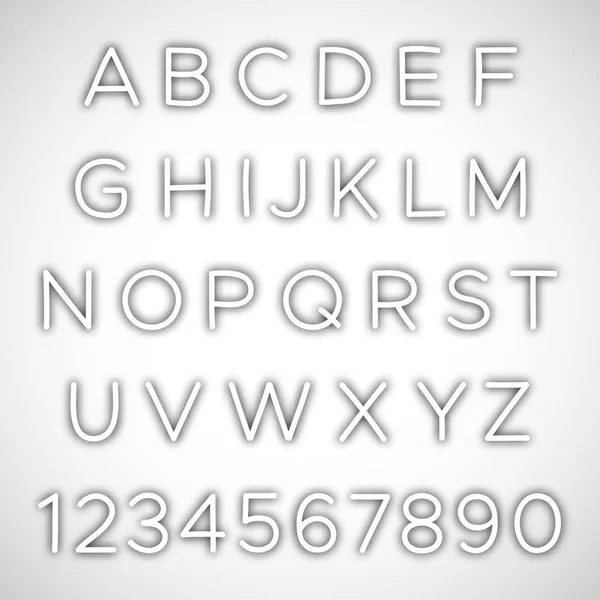 Buchstaben und Zahlen des lateinischen Alphabets — Stockvektor