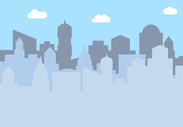Stadtlandschaft mit Wolkenkratzern am Tag — Stockvektor