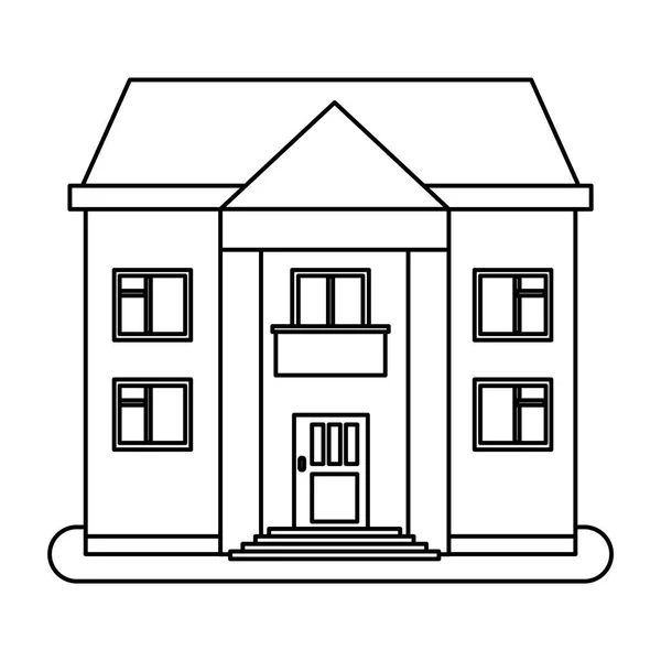 House in thin line style — Stock Vector