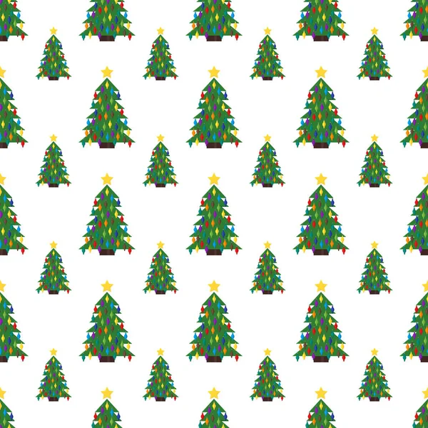 クリスマスツリーとシームレスなパターン — ストックベクタ