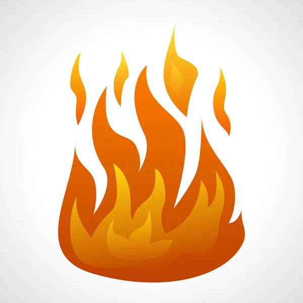 Tűz láng elszigetelt fehér háttér. — Stock Vector