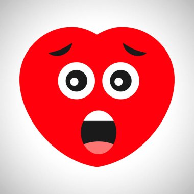 Duygu ile karikatür kırmızı kalp