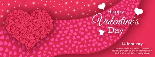 Pozdrowienie Happy Valentines Day tło czerwone — Wektor stockowy