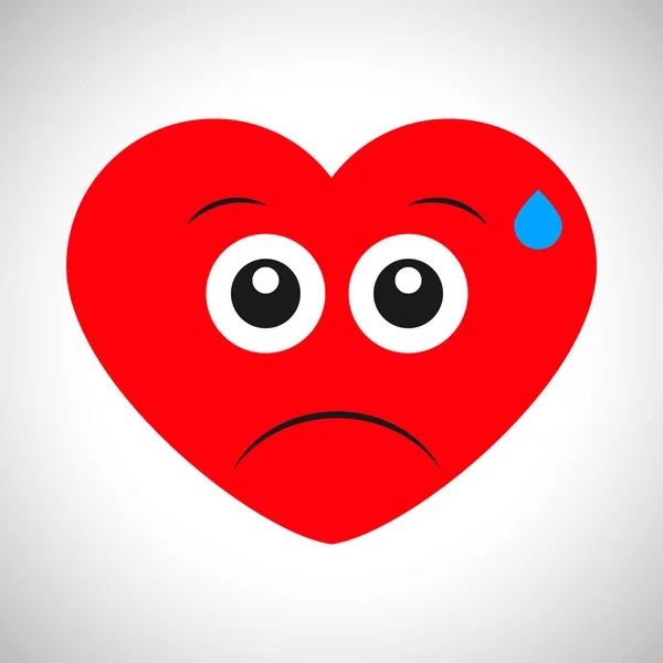 Coração vermelho dos desenhos animados com emoções — Vetor de Stock