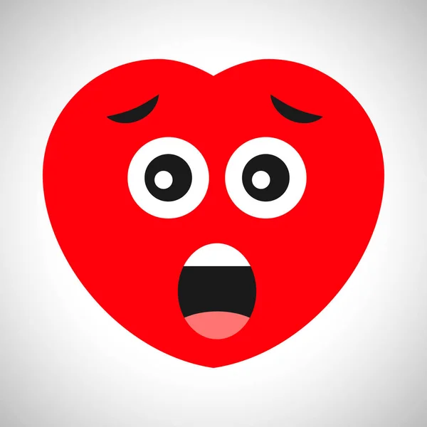 Cartoon red heart with emotions