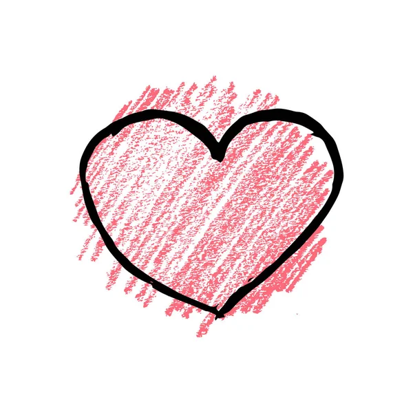 Crayon dessiné à la main Scribble Hearts — Image vectorielle