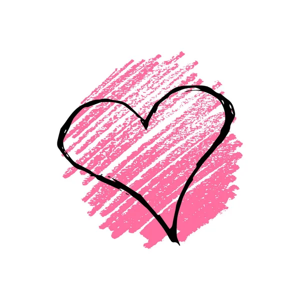 Crayon dessiné à la main Scribble Hearts — Image vectorielle