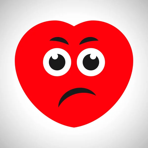 Cartoon red heart with emotions — Stock Vector