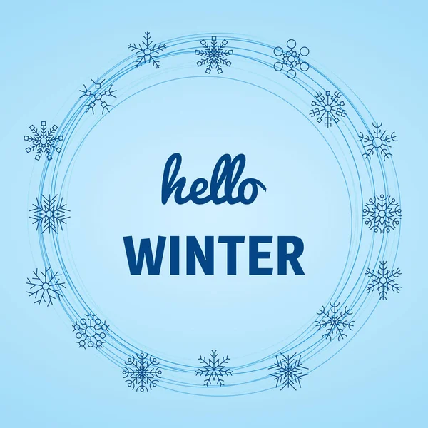 Bonjour fond d'hiver avec flocon de neige — Image vectorielle