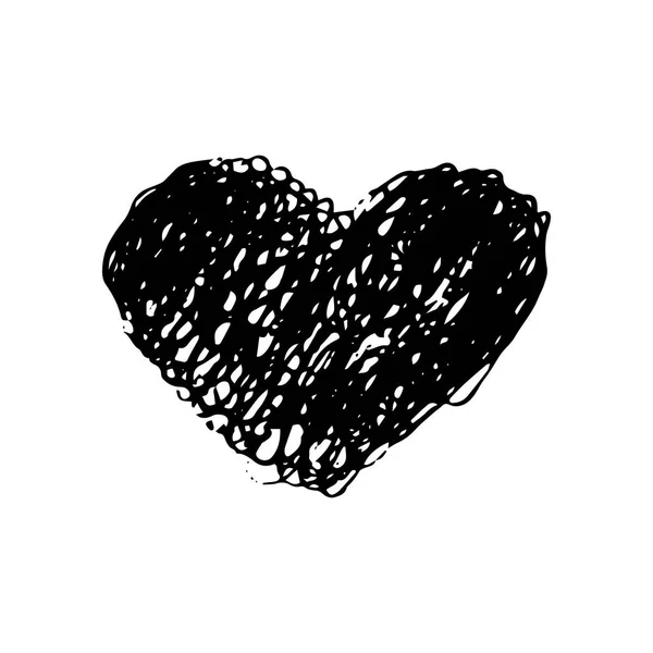 Crayon dessiné à la main Scribble Heart — Image vectorielle