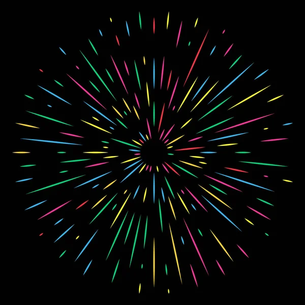 Feu d'artifice coloré vacances sur fond de nuit — Image vectorielle