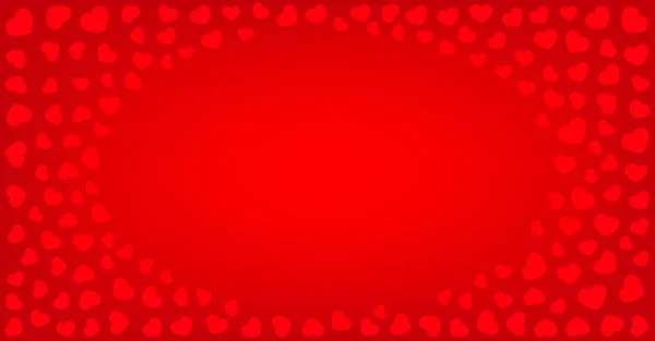 Saludo rojo Fondo con corazones — Vector de stock