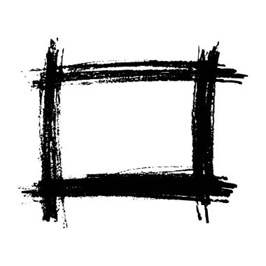 El çekilmiş kalem karalamak kare çerçeve