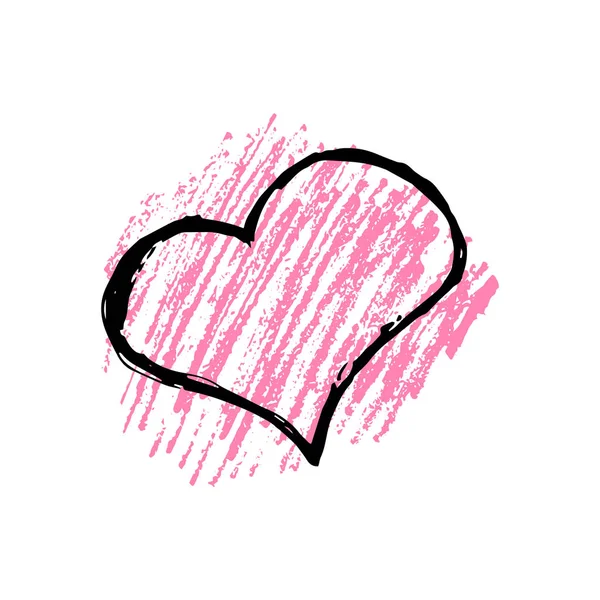 Lápiz dibujado a mano Scribble Hearts — Archivo Imágenes Vectoriales