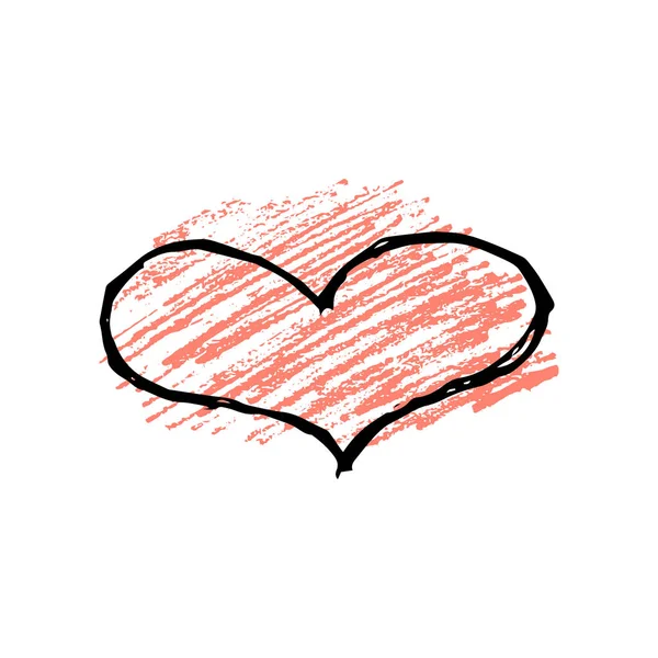 Lápiz dibujado a mano Scribble Hearts — Archivo Imágenes Vectoriales