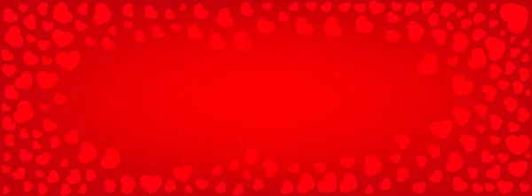 Saludo rojo Fondo con corazones — Vector de stock