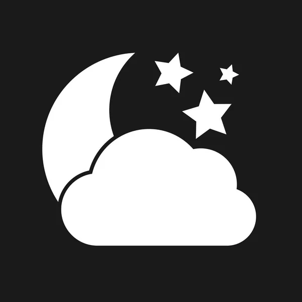 Cloudy night Icon. White weather icon