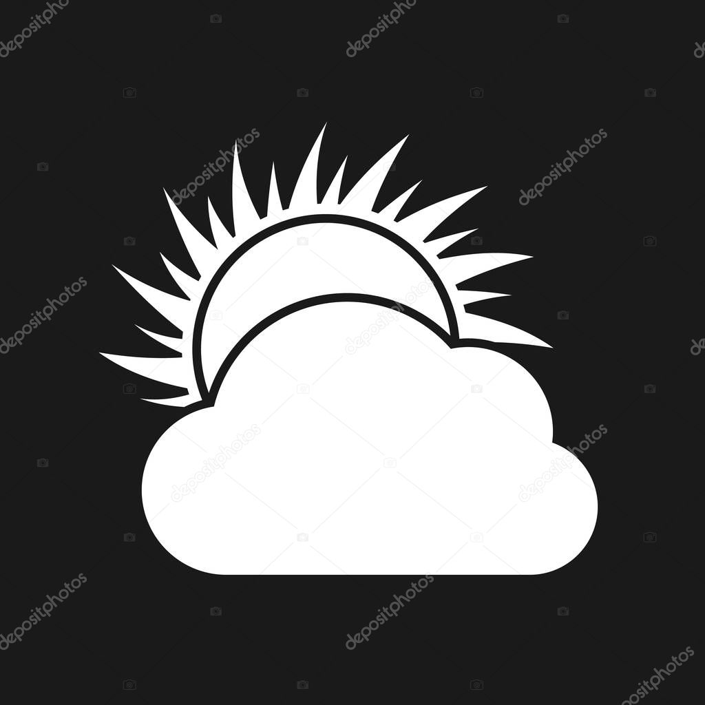 Cloudy Day Icon White Weather Icon On Dark Background Vector Illustration Premium Vector In Adobe Illustrator Ai Ai Format Encapsulated Postscript Eps Eps Format