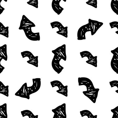 Kara el ile Seamless Modeli oklar çizilen