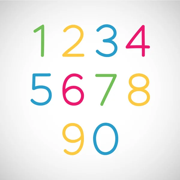 Satz mehrfarbiger Zahlen — Stockvektor