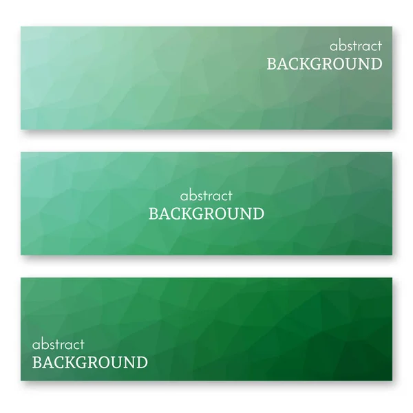 Set of three banners in low poly art style — Stock Vector
