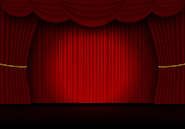 Σκηνή όπερας, του κινηματογράφου ή θεάτρου κόκκινη κουρτίνα κουρτίνες — Διανυσματικό Αρχείο