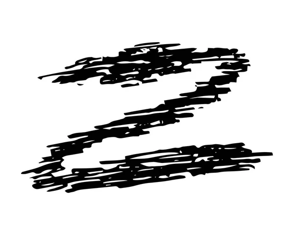 Handgezeichneter Bleistift kritzelt Zickzack — Stockvektor