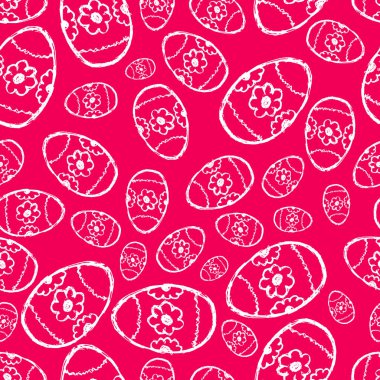 Elle çizilmiş paskalya yumurtalarıyla kusursuz desen.