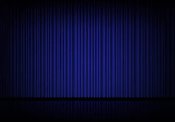 Blauer Bühnenvorhang für Oper, Kino oder Theater — Stockvektor