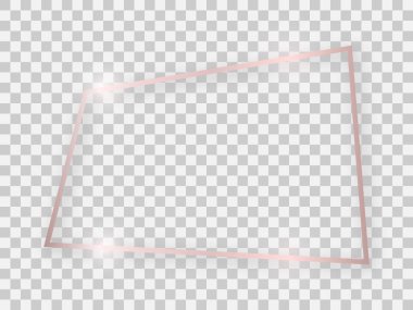 Gül altın parlak dikdörtgen çerçeve