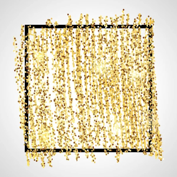 Siyah kare ile altın boya ışıltılı zemin — Stok Vektör