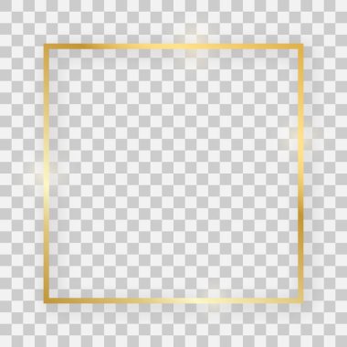 Parlayan etkileri ile altın parlak kare çerçeve