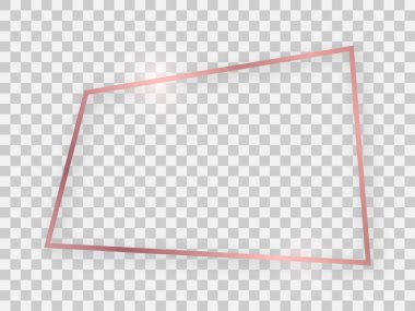 Gül altın parlak dikdörtgen çerçeve