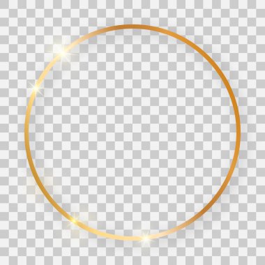 Altın parlak yuvarlak çerçeve parlayan etkileri ile