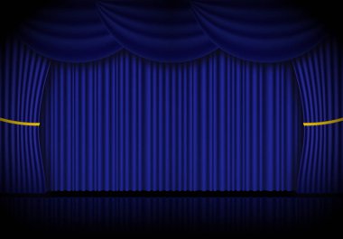 Mavi perde opera, sinema ya da tiyatro sahne perdeleri