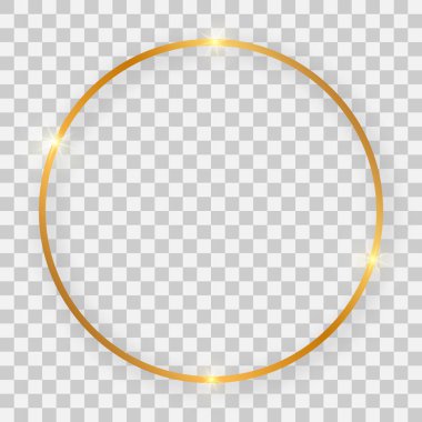 Altın parlak yuvarlak çerçeve parlayan etkileri ile