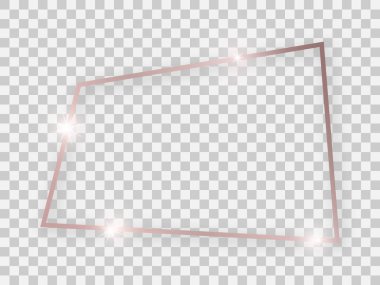 Gül altın parlak dikdörtgen çerçeve