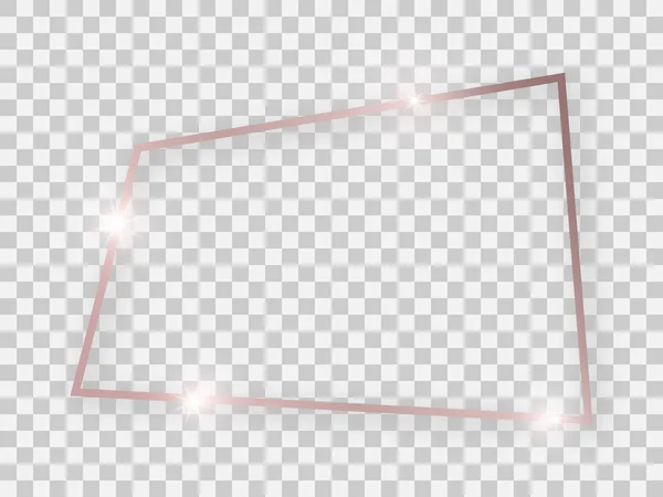 로즈 골드 유광 사각 프레임 — 스톡 벡터