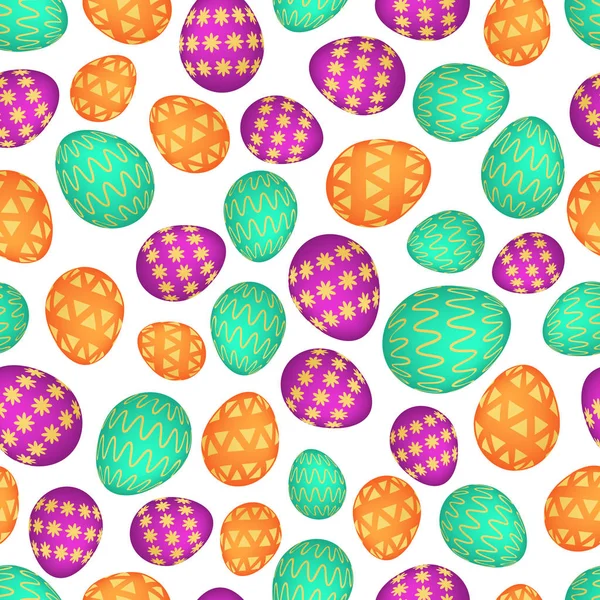 Seamless pattern with colorful Easter eggs — Stock Vector