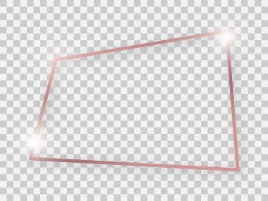 Gül altın parlak dikdörtgen çerçeve