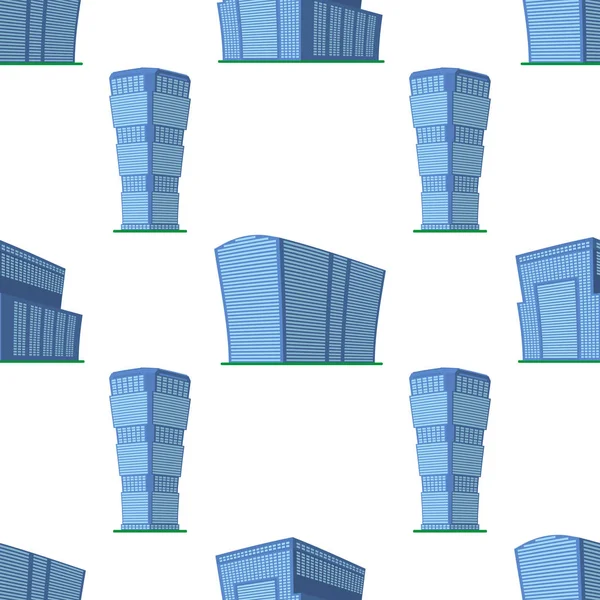 Modern yüksek katlı bina ile Dikişsiz Desen — Stok Vektör