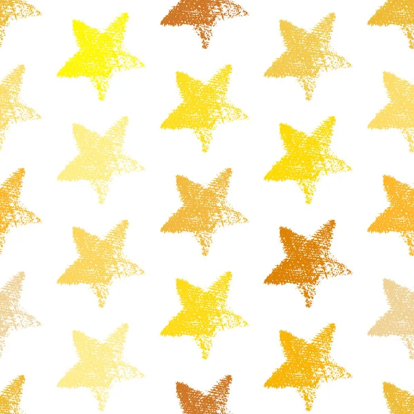 Seamless Pattern with hand drawn Stars — Stock Vector