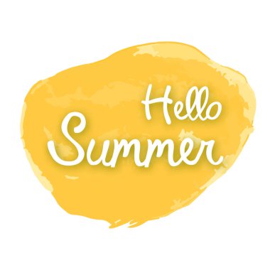 Merhaba yaz sarı suluboya spot