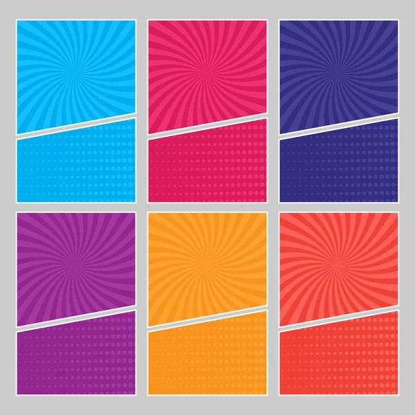 Ensemble de bannières pop art multicolores — Image vectorielle