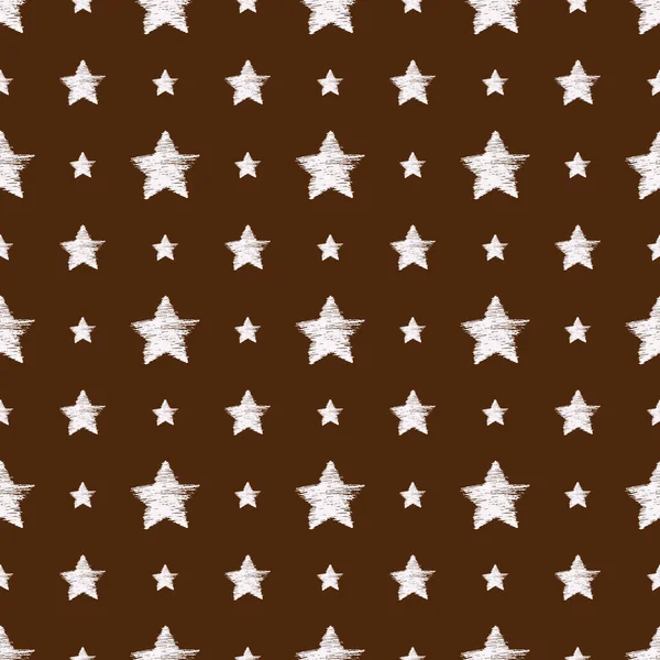 Modèle sans couture avec des étoiles dessinées à la main — Image vectorielle